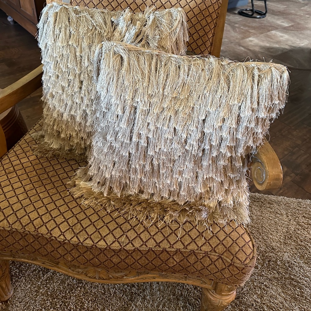 Safavieh Fringe Accent Pillow in Cream